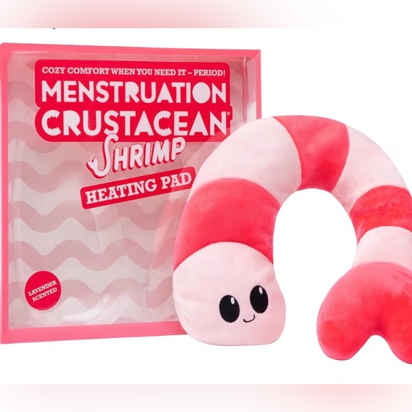 What Do You Meme Other - NEW IN BOX- Menstruation Crustacean Shrimp Heating Pad - Pink and White